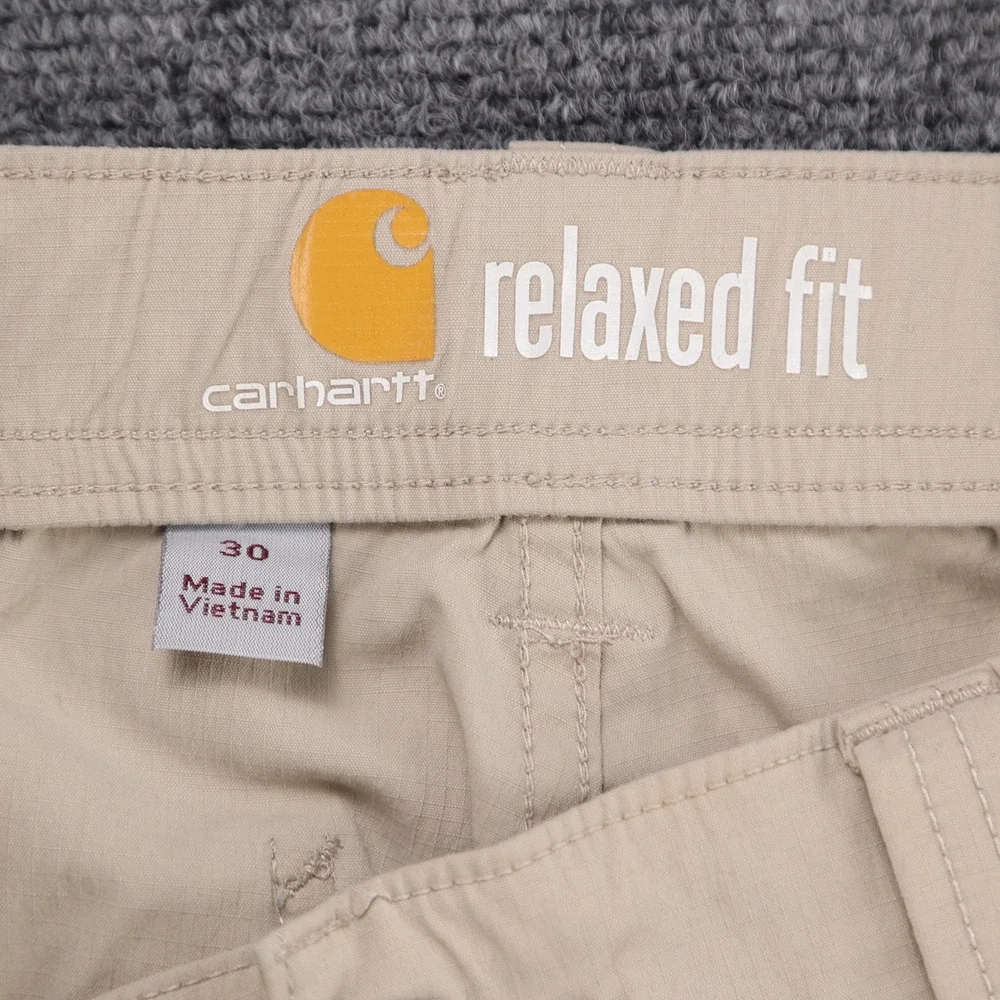 Carhartt Force Tappen Cargo Shorts Mens 30 Tan Relaxed‎ Fit Nylon Stretch 103580